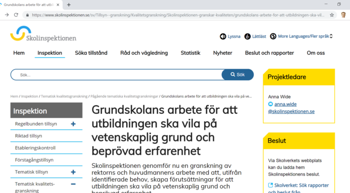 Skolinspektionen granskar 30 skolor